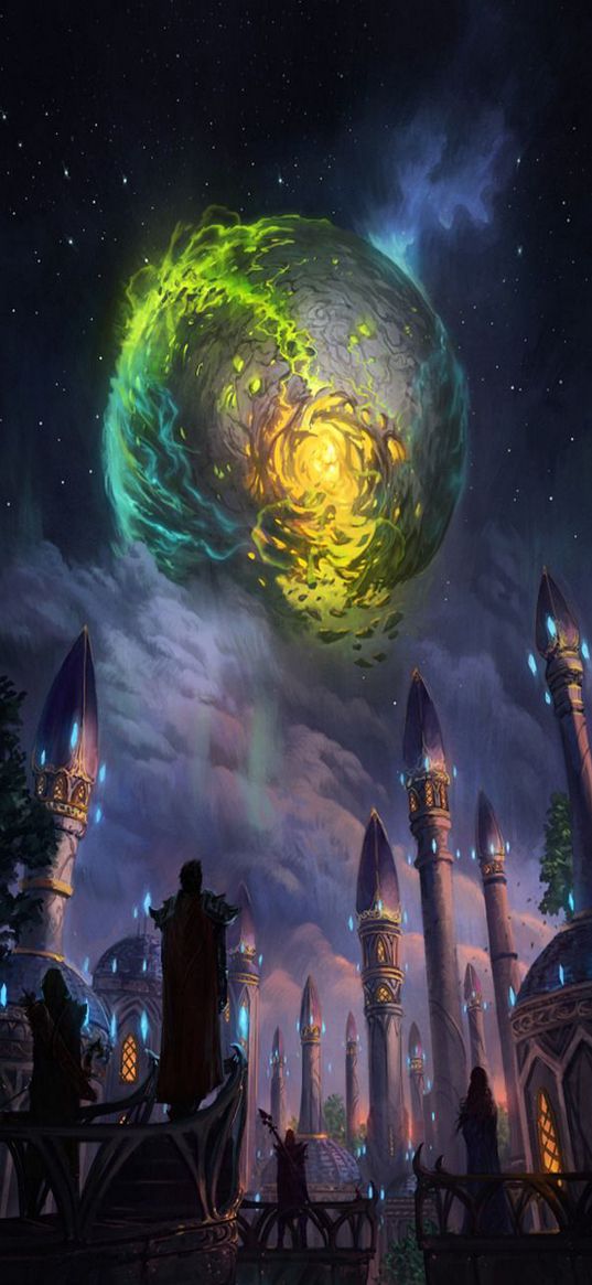 world of warcraft, warcraft, сity, dalaran, fantasy, game, art