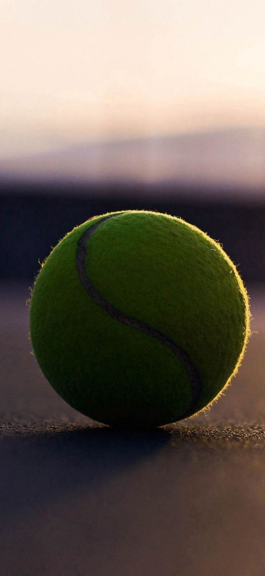 tennis ball, asphalt, shadow, sport, bending