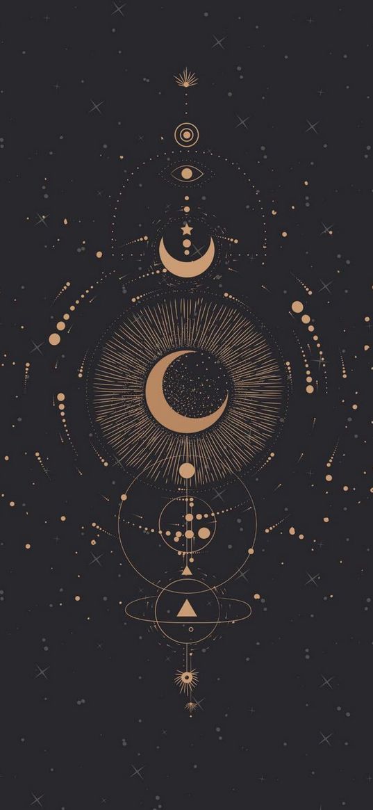 moon, planets, graphics, stars, space, art