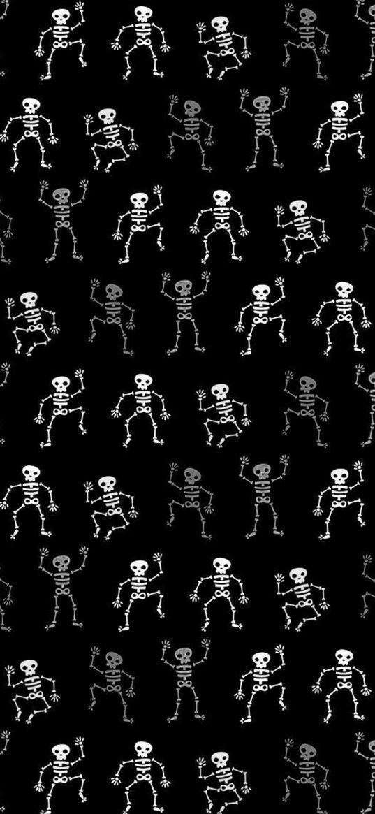 skeleton, dance, pattern, black background