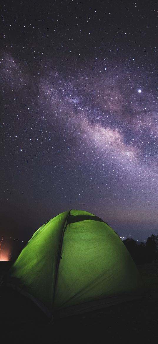 tent, night, starry sky, dark