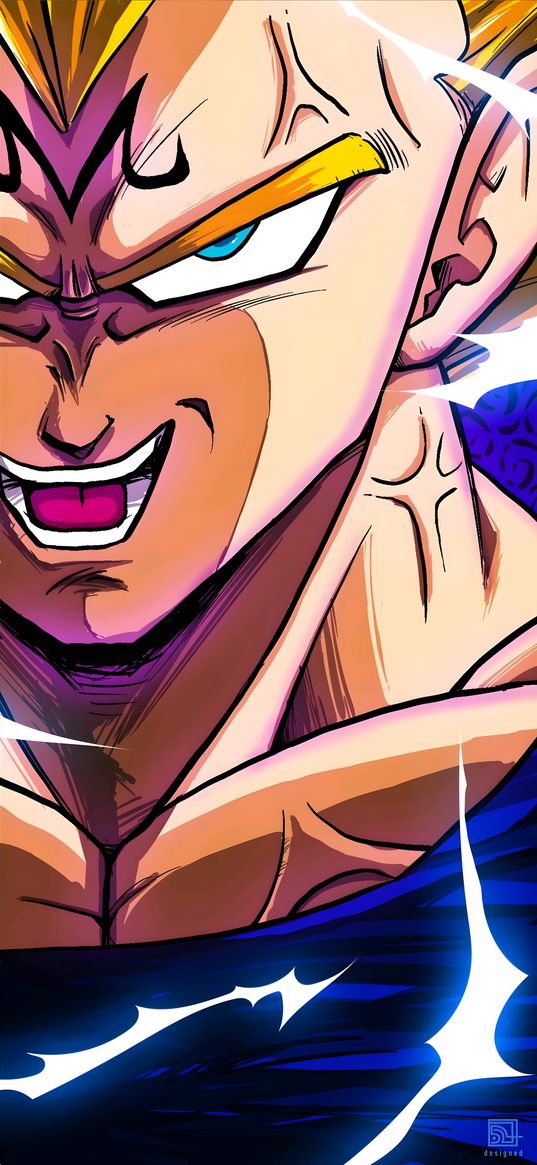 goku, dragon ball, anime, fighter, angry, lightning, face, art