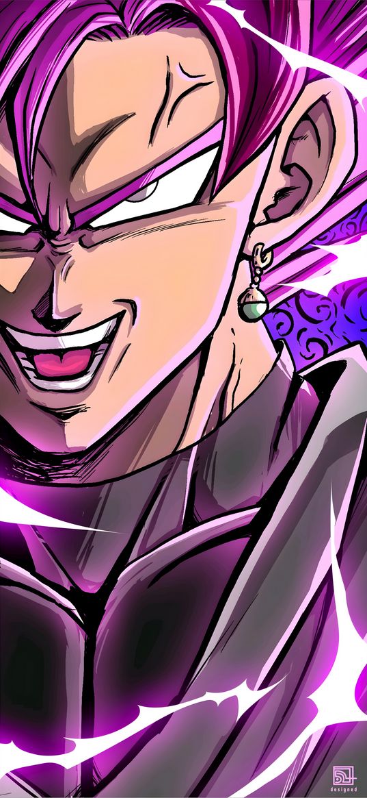 vegeta, dragon ball, anime, fighter, angry, lightning, face, purple, art