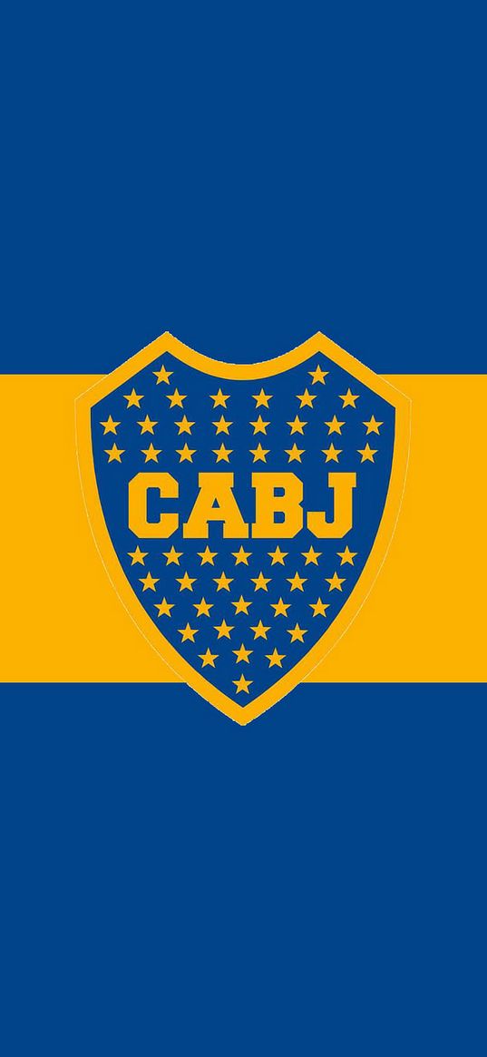 boca juniors, argentina, football, football club, emblem, blue background, yellow