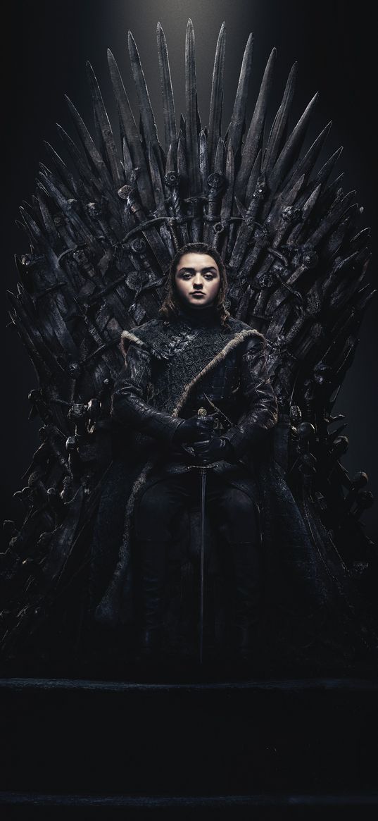 game of thrones, arya stark, tv series, throne