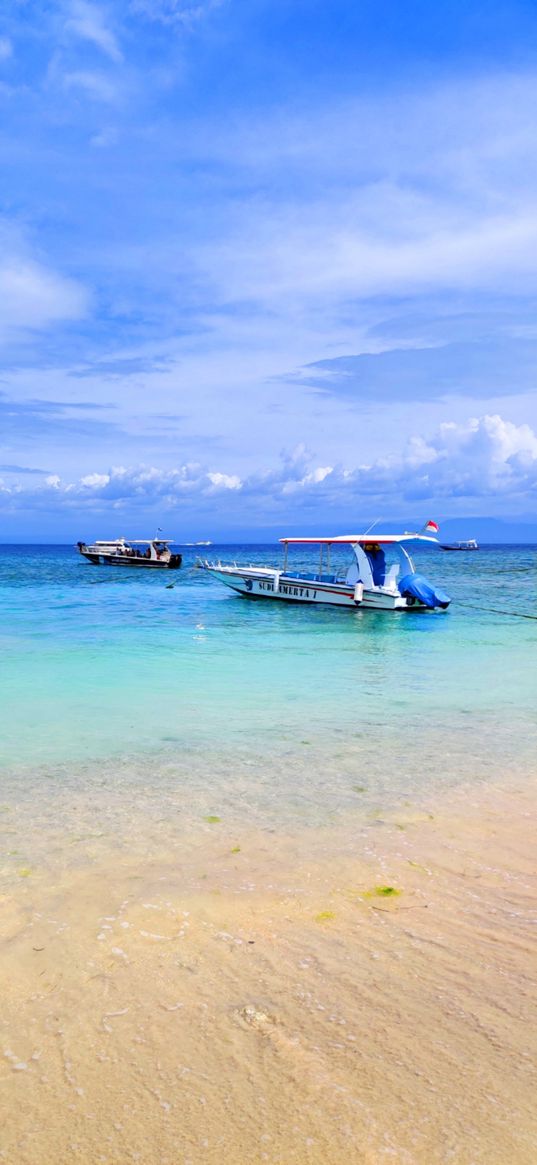 sea, beach, yacht, water, landscape