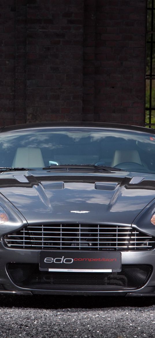 aston martin, dbs, 2010, gray, front view, sports