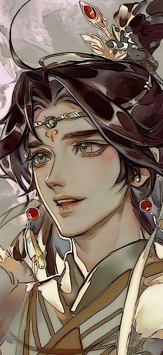 xianle, xie lian, god of war, crown, flowers