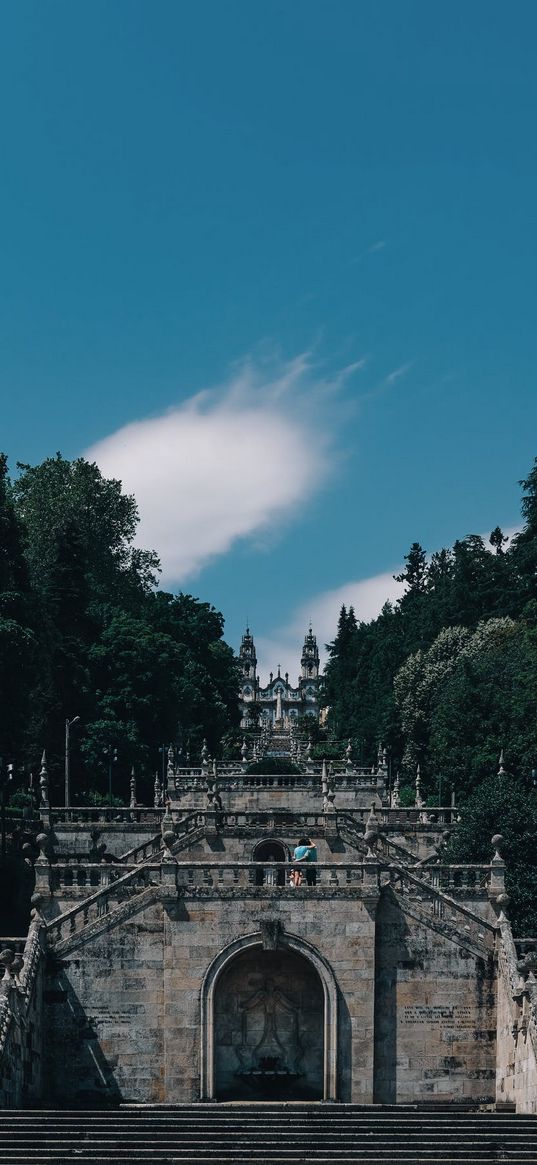 church of our lady of healing, lamego, architecture, stairs, history, sky, trees