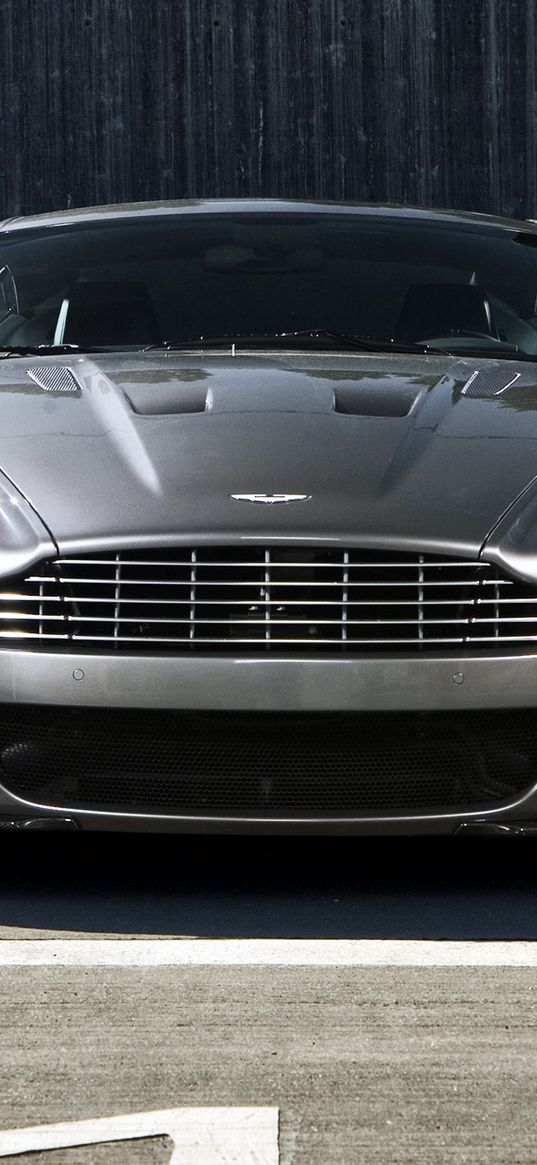 aston martin, dbs, 2009, gray, front view, auto