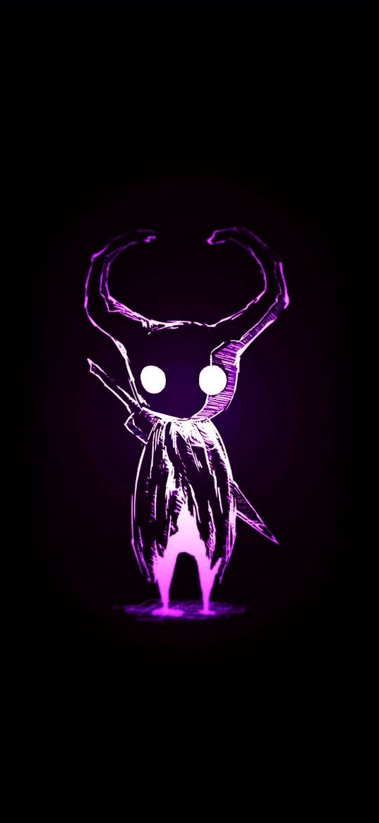 hollow knight, alone, purple, neon, dark, light, sad