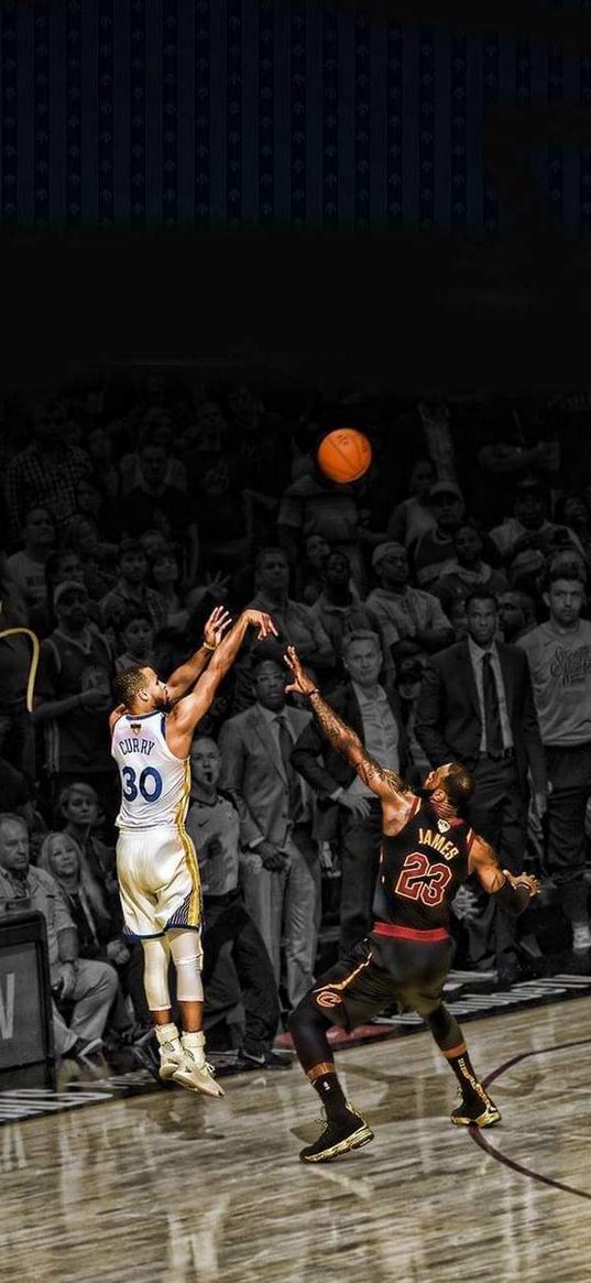 stephen curry, lebron james, basketball players, basketball, wrestling, spectators, sports