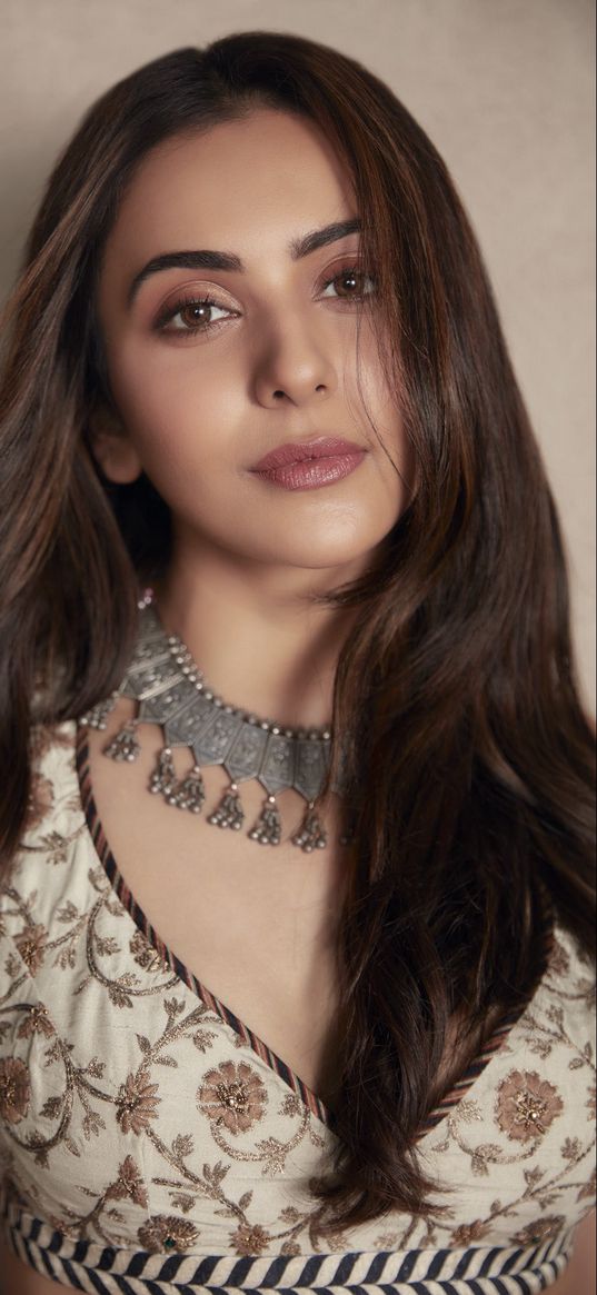 rakul preet singh, actress, brunette, girl, beautiful, necklace, brown eyes