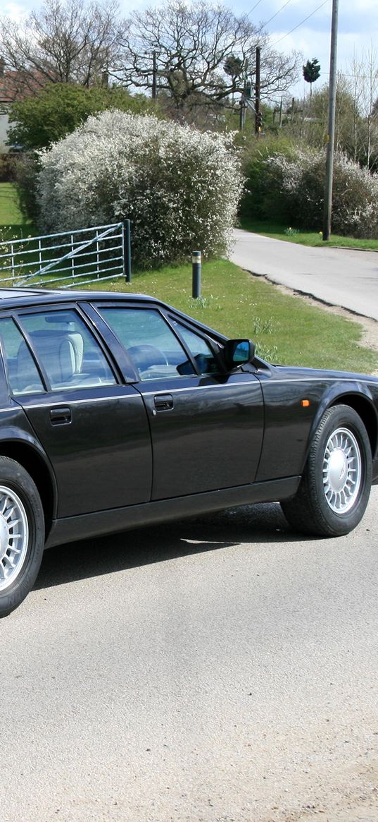 aston martin, lagonda, 1987, black, side view, cars, nature