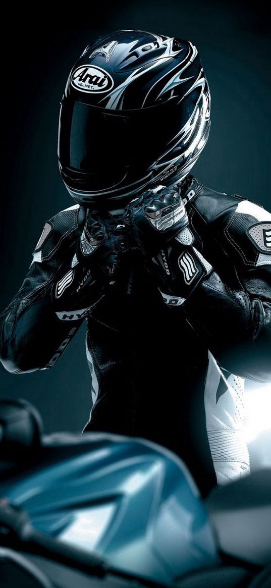 racer, black, motorcycle, helmet