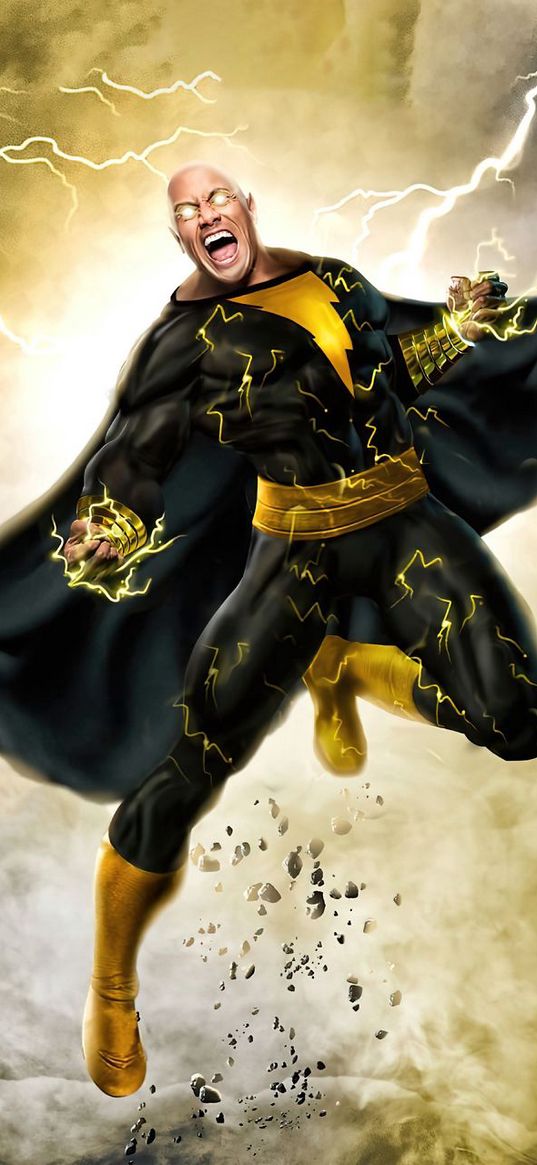 black adam, dc comics, superhero, dwayne johnson, rock, power