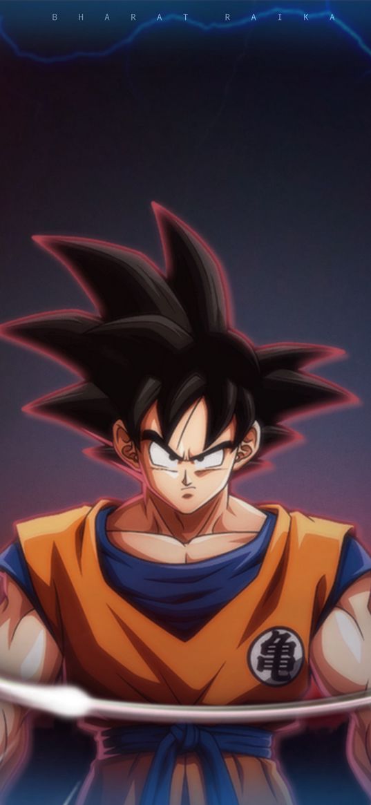 dragon ball, son goku, ring, light, guy, anime, art