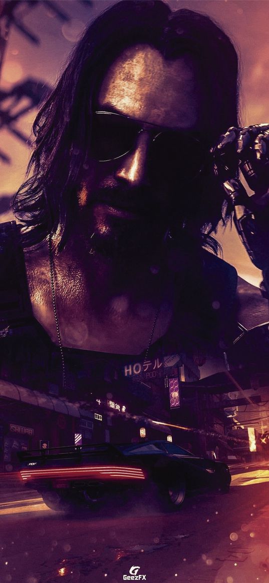 cyberpunk 2077, cyberpunk, johnny silverhand, games, man, auto, glasses