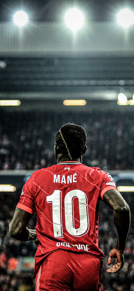 sadio mane, football player, liverpool, football, tribune