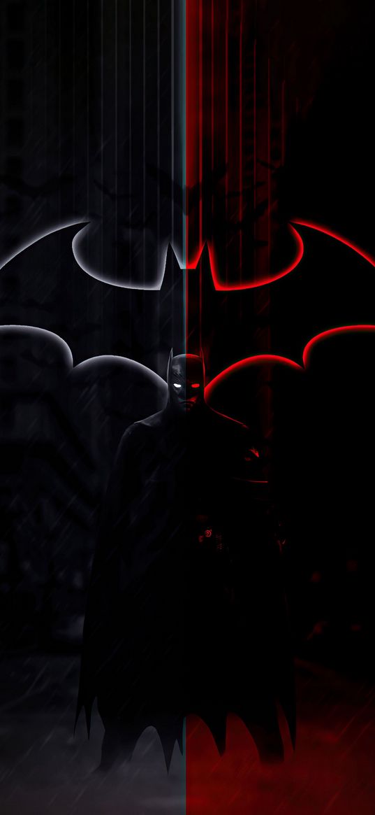 bat, batman, dark, black, red