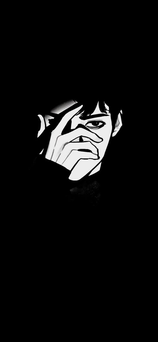 guy, hand, anime, manga, manhwa, black background