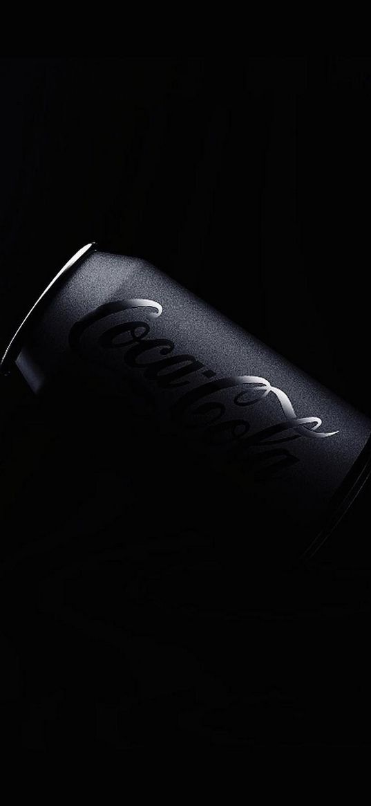 coca-cola, jar, black, light, shadow, black background