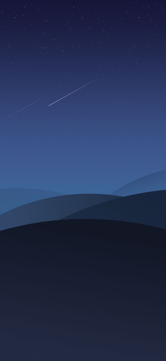 hills, night, art, vector