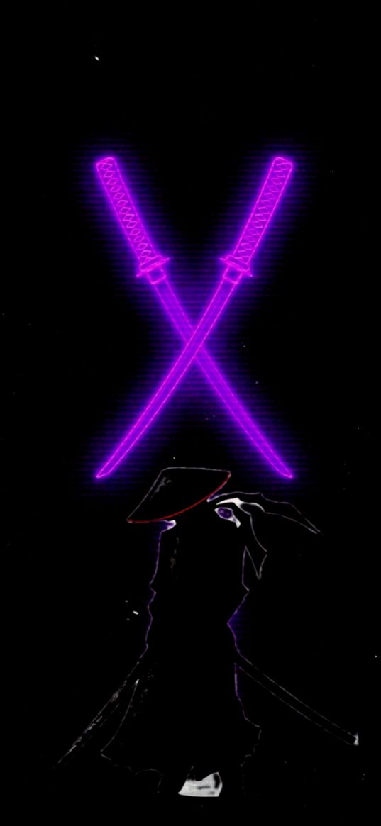 ninja, swords, black background