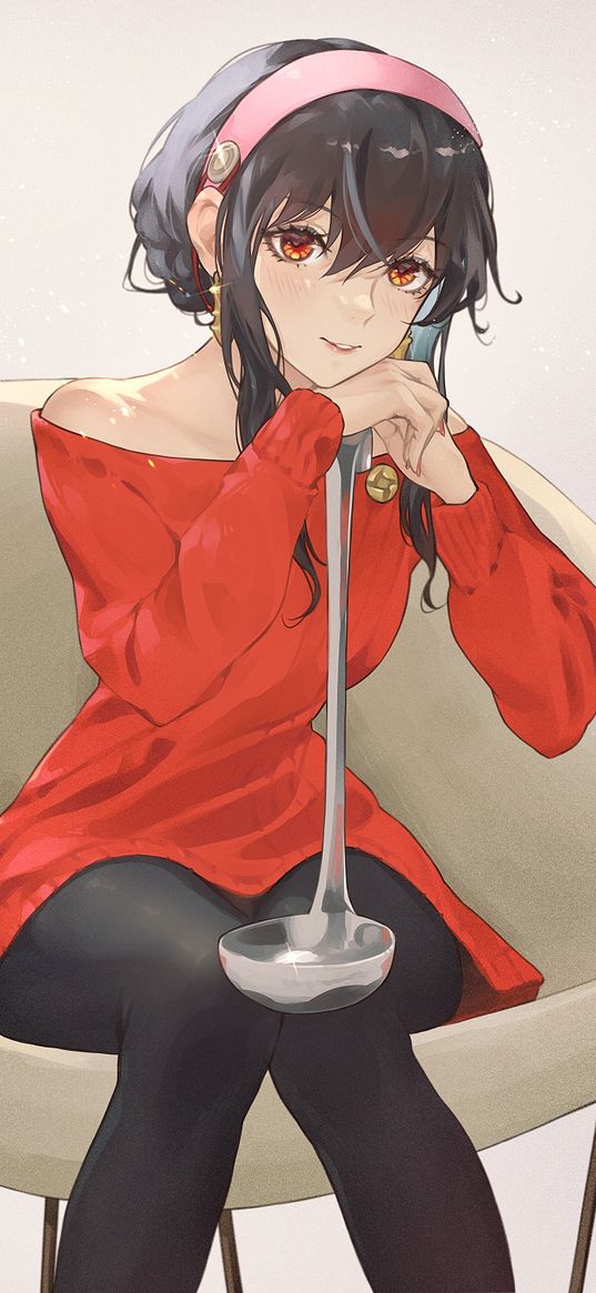 yor forger, spy x family, anime, girl, art, ladle