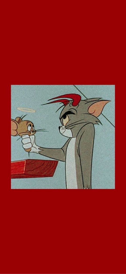 tom and jerry, cat, mouse, angel, demon, cartoon