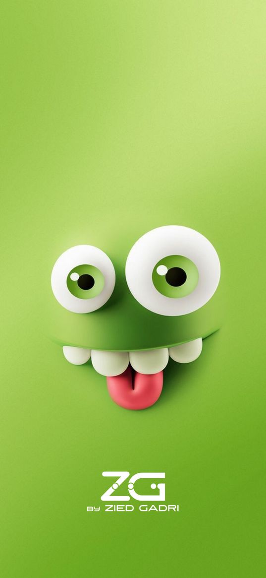 face, eyes, tongue, teeth, green, crazy, art