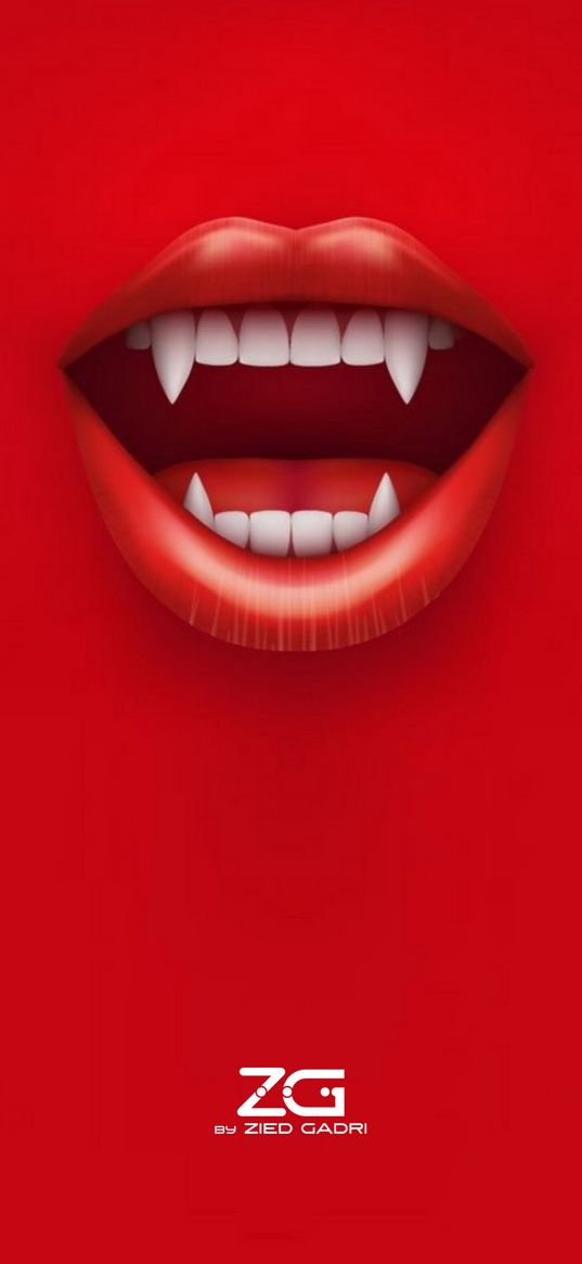 red, blood, vampire, fangs