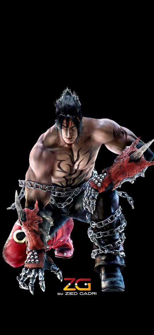 tekken, jin kazama, game, guy, fighter, art, black background