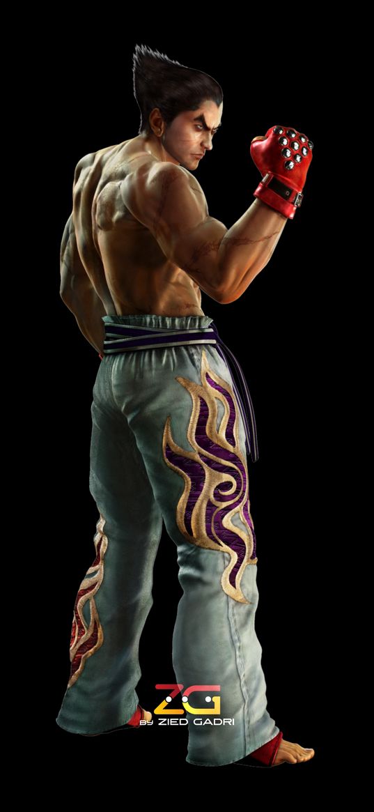 tekken, kazuya mishima, games, guy, fighter, art, black background