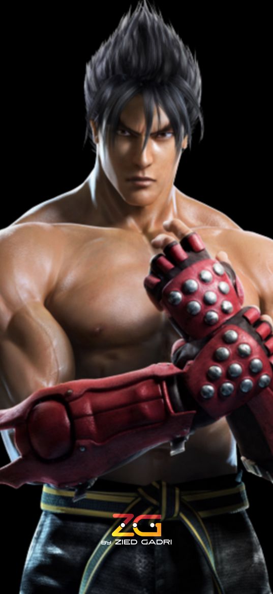 tekken, force, power, game, black, dark, red, jin kazama