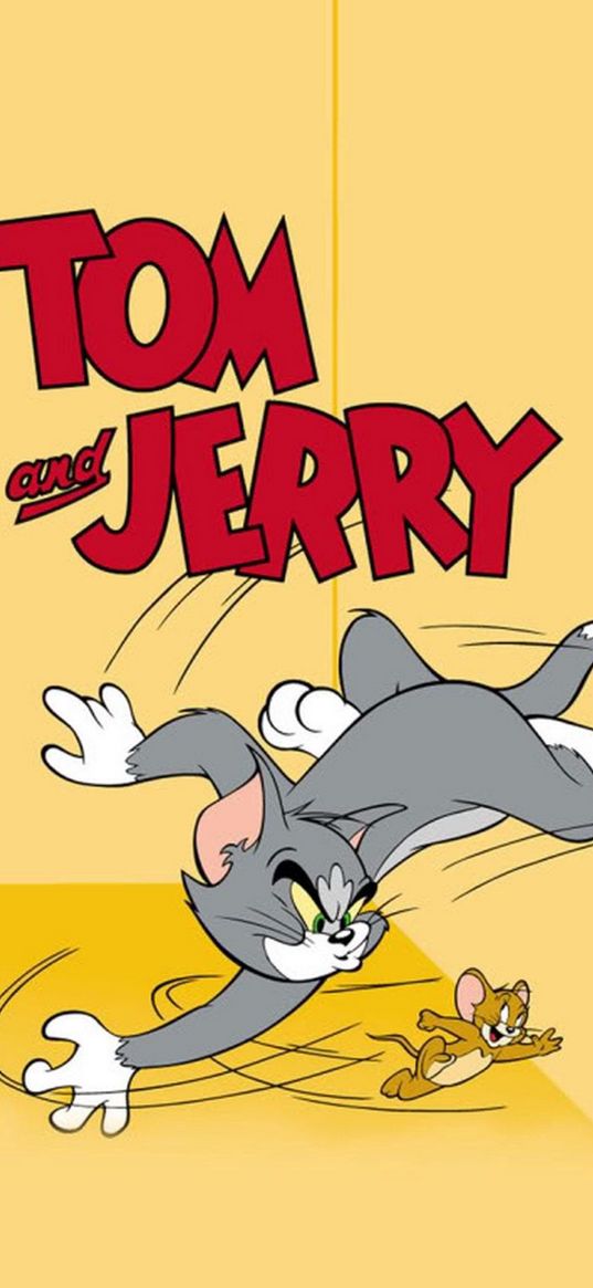 tom and jerry, cartoon, cat, mouse, running, poster