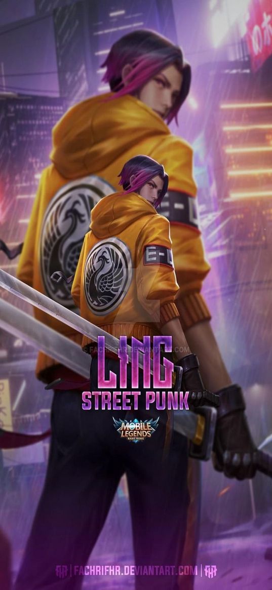 ling, street punk, mobile legends, game, character, animation