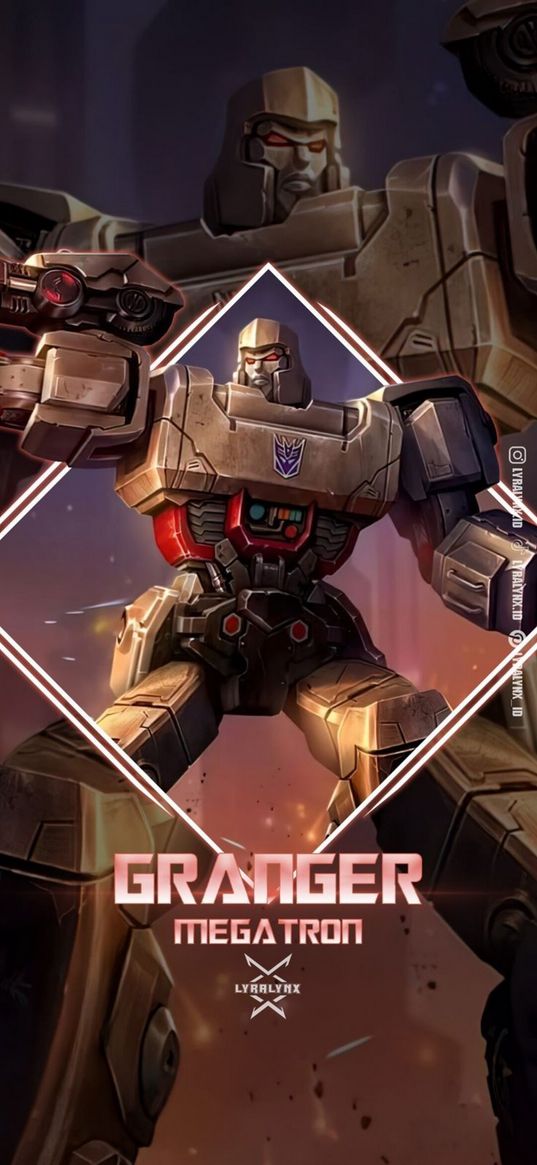 granger, megatron, mobile legends, game, animation