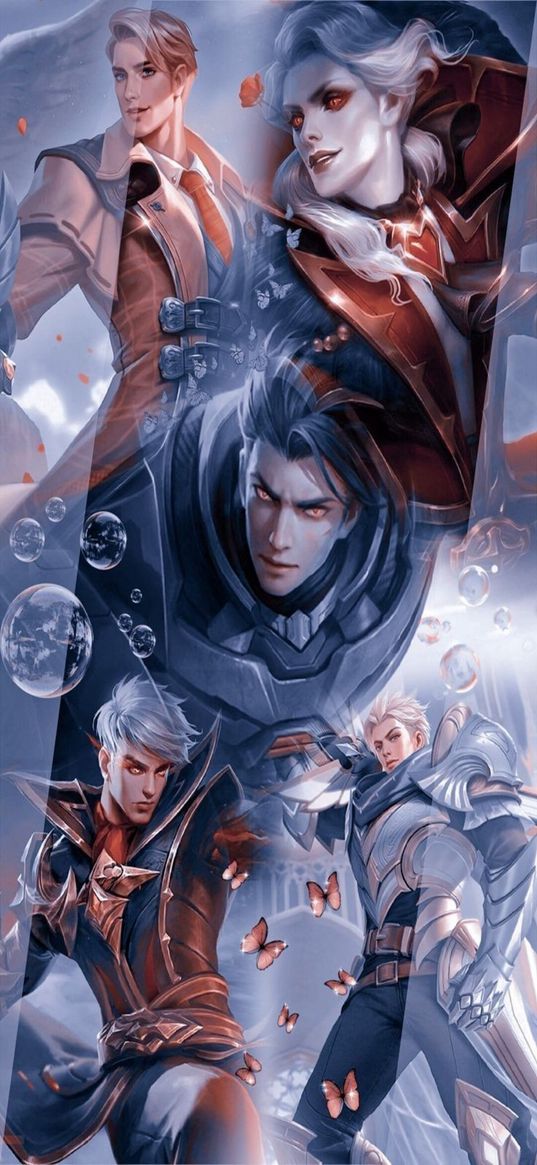 alucard, mobile legends, game, character, blonde, guy, armor, collage, art