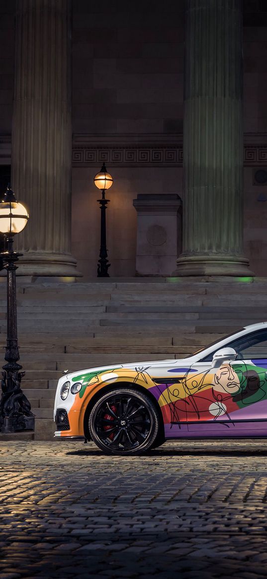 bentley, car, graphics, art, colourful