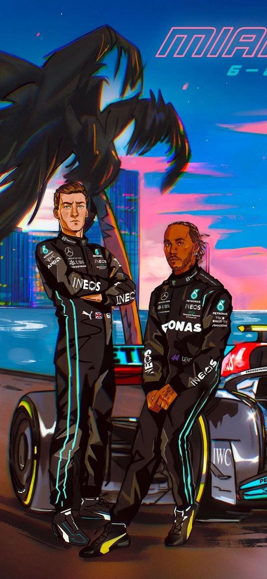 lewis hamilton, valtteri bottas, drivers, formula 1, art