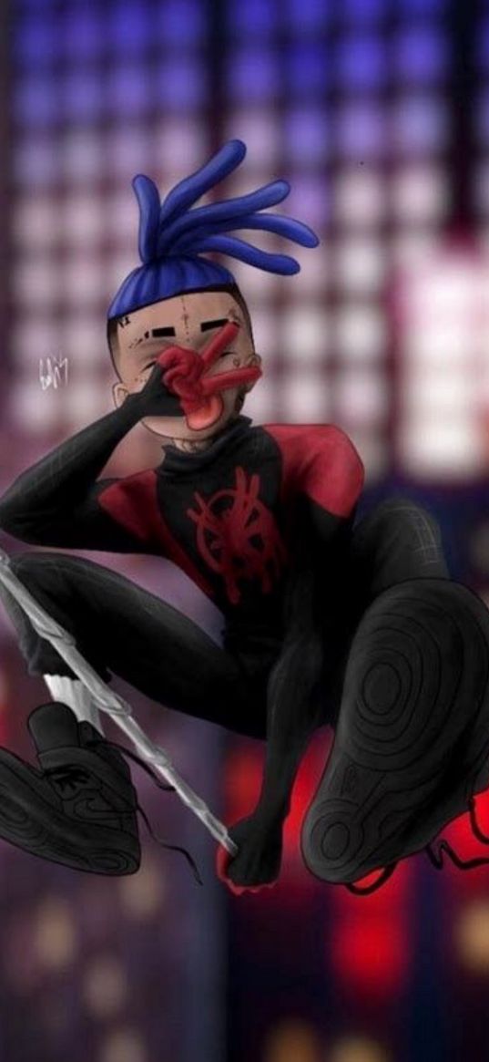 xxxtentacion, rapper, musician, spider-man, spiderman, superhero, art