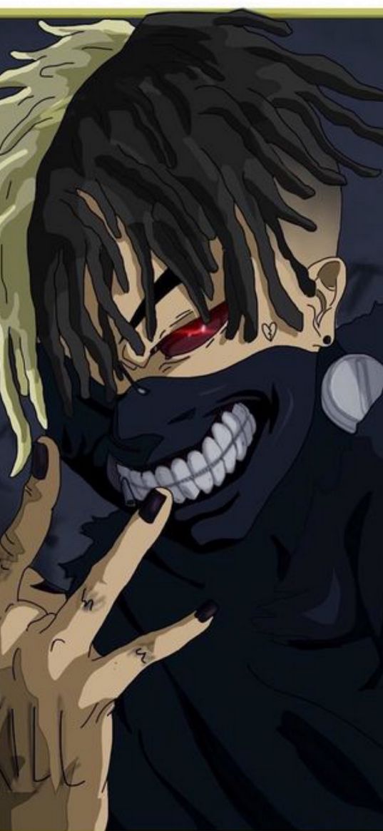 xxxtentacion, rapper, musician, tokyo ghoul, ken kaneki, anime, art