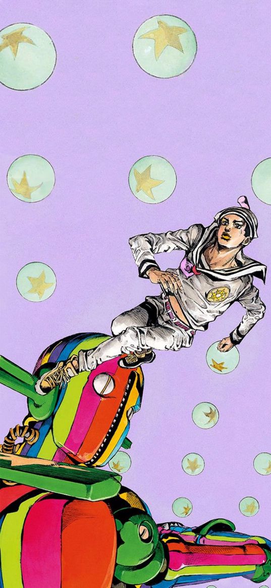 jojolion, movie, character, sailor, robot, colorful, poster, art