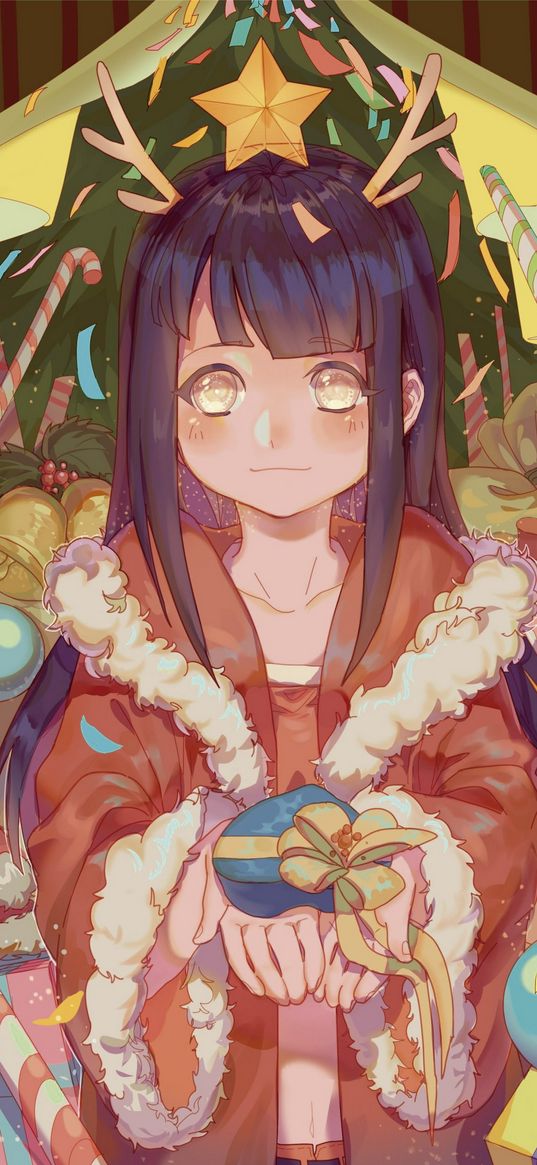 anime, naruto, hinata hyuga, gift