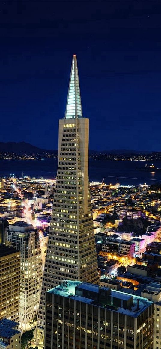 san - francisco, city, night, top view