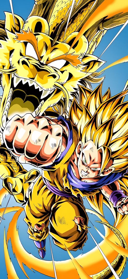 goku, dragon pearl zet, anime, dragon, fist, art