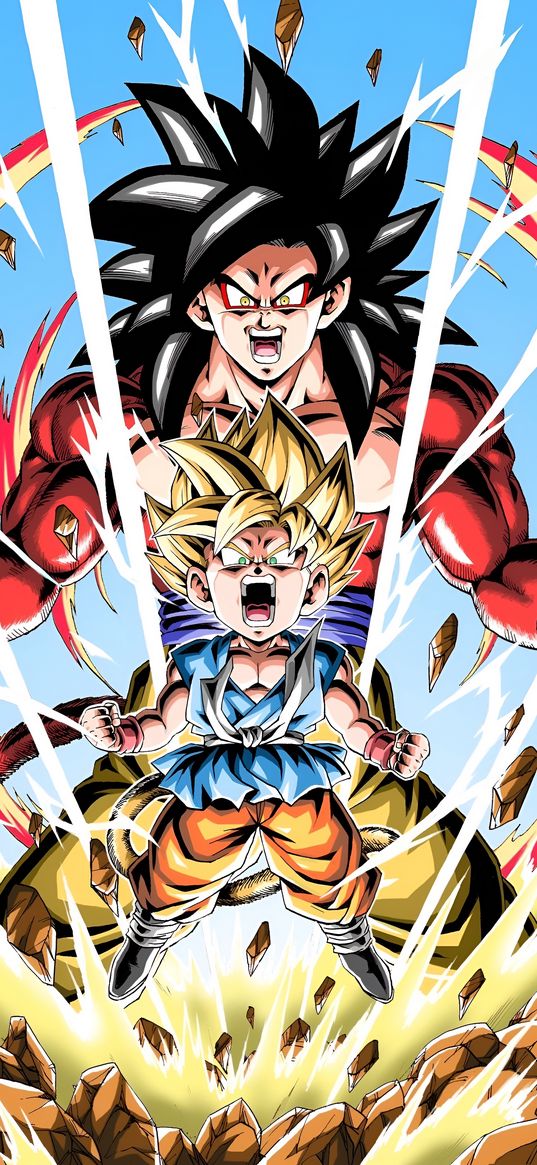 goku, dragon ball, anime, fighter, evil, stones, super power, art