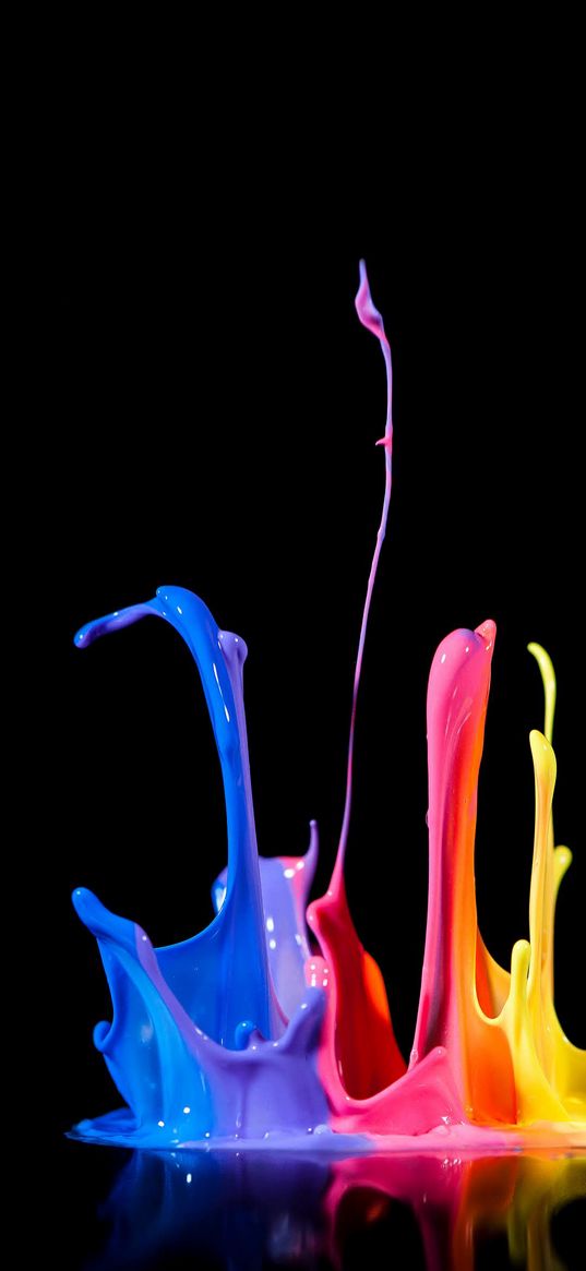 black background, paint, splash, colorful