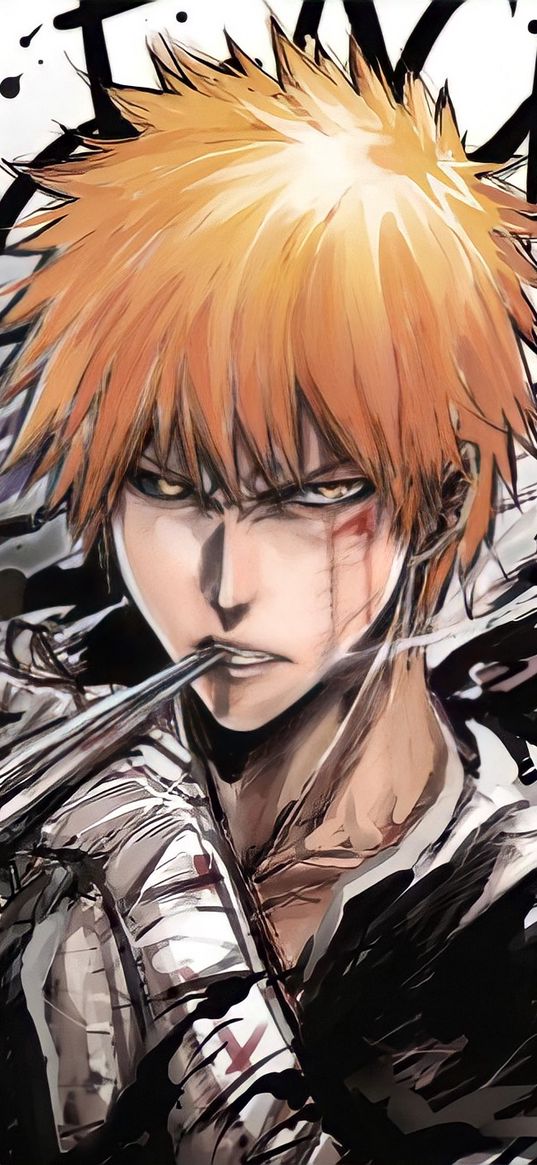 ichigo kurosaki, bleach, anime, character, boy, art